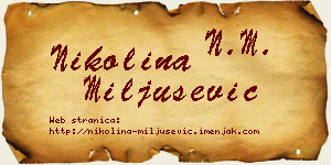Nikolina Miljušević vizit kartica